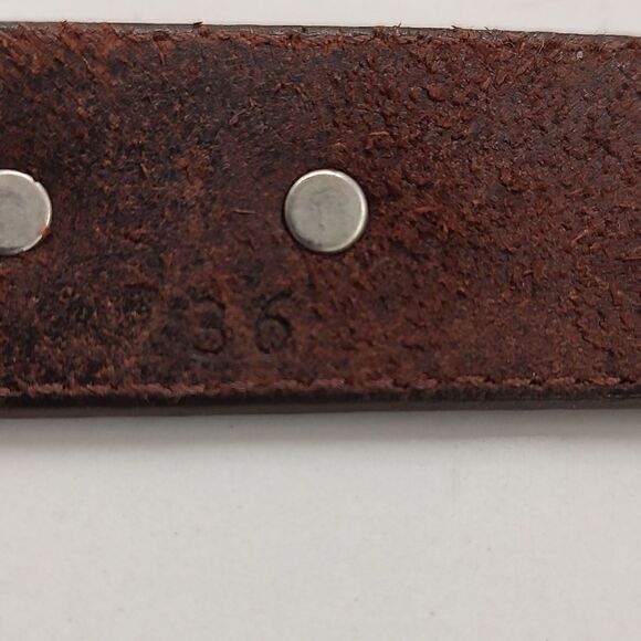 Latigo Brown Leather Belt with Silver Tone Accents Vintage Size 36 - Picture 11 of 11